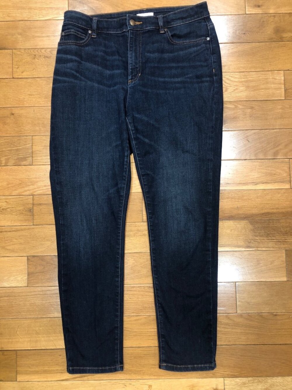 Eileen Fisher Organic Cotton Blend High Waist Straight Leg Ankle Jeans Size 10